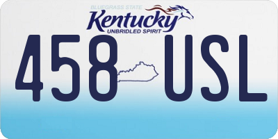 KY license plate 458USL