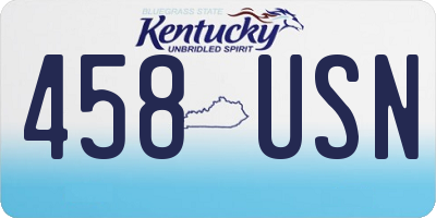 KY license plate 458USN