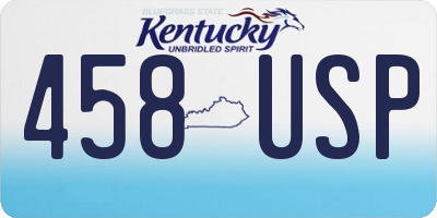 KY license plate 458USP