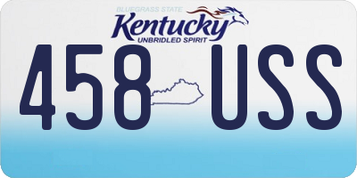 KY license plate 458USS