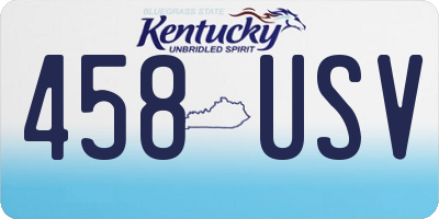 KY license plate 458USV