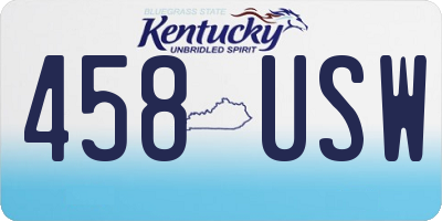 KY license plate 458USW
