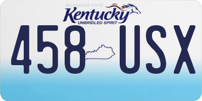 KY license plate 458USX