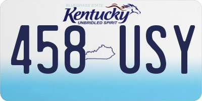 KY license plate 458USY