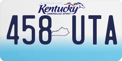 KY license plate 458UTA