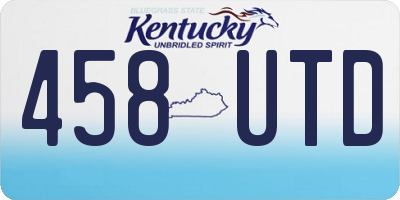 KY license plate 458UTD