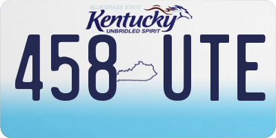 KY license plate 458UTE