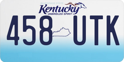KY license plate 458UTK