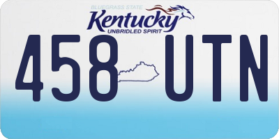 KY license plate 458UTN