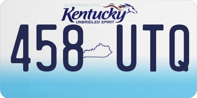 KY license plate 458UTQ