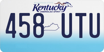KY license plate 458UTU