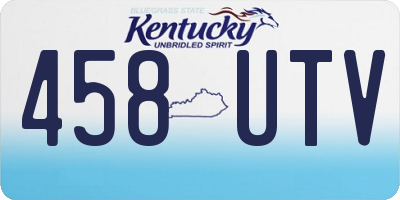 KY license plate 458UTV