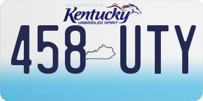 KY license plate 458UTY