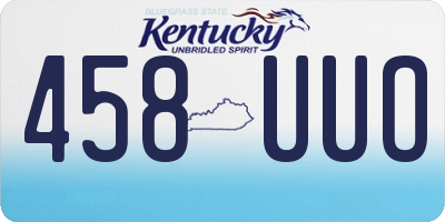 KY license plate 458UUO