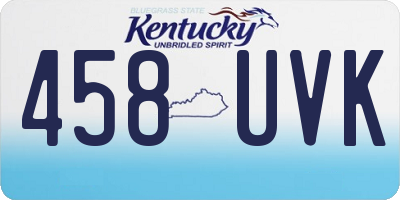 KY license plate 458UVK