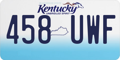 KY license plate 458UWF