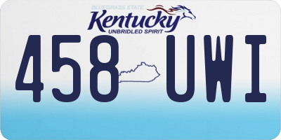 KY license plate 458UWI