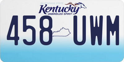 KY license plate 458UWM
