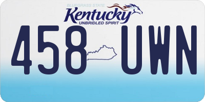 KY license plate 458UWN