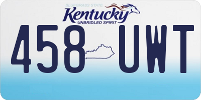 KY license plate 458UWT