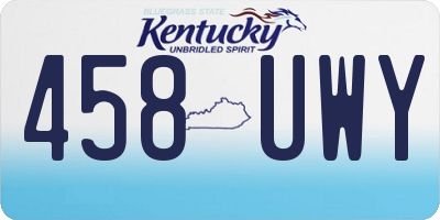 KY license plate 458UWY