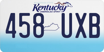 KY license plate 458UXB
