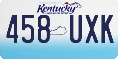 KY license plate 458UXK