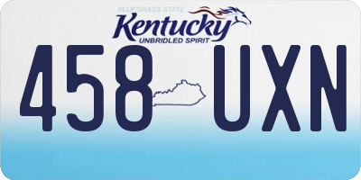 KY license plate 458UXN