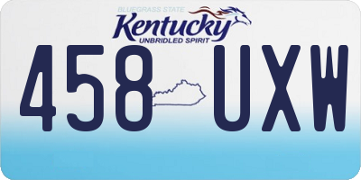 KY license plate 458UXW