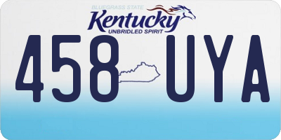 KY license plate 458UYA