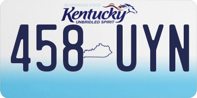 KY license plate 458UYN