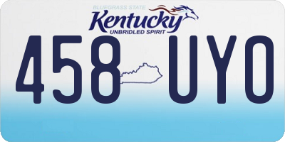 KY license plate 458UYO