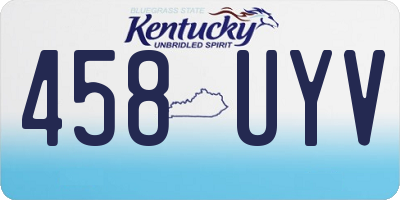 KY license plate 458UYV