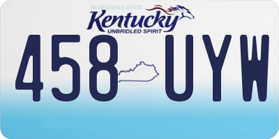 KY license plate 458UYW