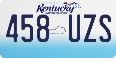 KY license plate 458UZS