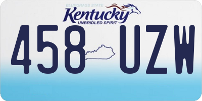KY license plate 458UZW