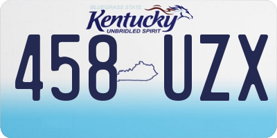 KY license plate 458UZX