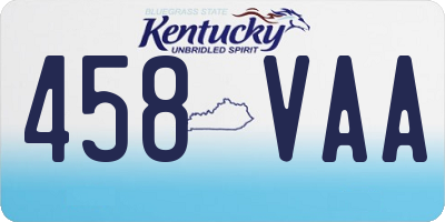 KY license plate 458VAA