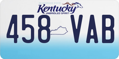 KY license plate 458VAB