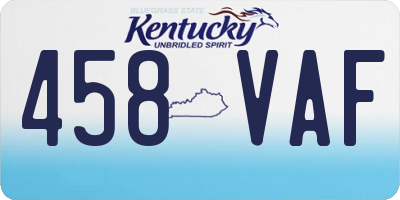 KY license plate 458VAF