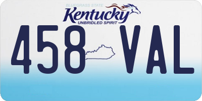 KY license plate 458VAL