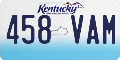 KY license plate 458VAM