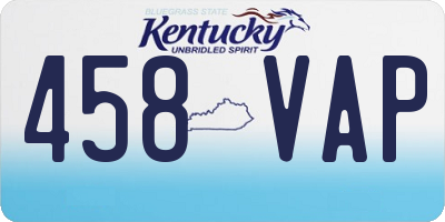 KY license plate 458VAP