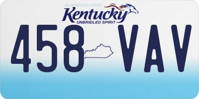 KY license plate 458VAV