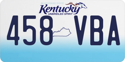 KY license plate 458VBA