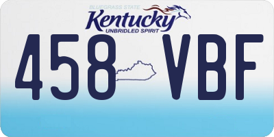KY license plate 458VBF