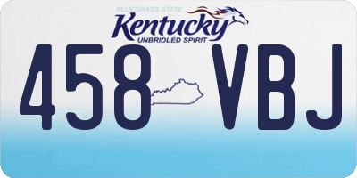 KY license plate 458VBJ
