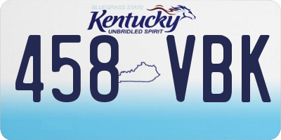 KY license plate 458VBK