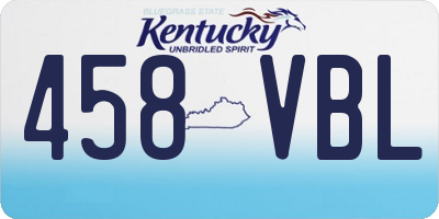 KY license plate 458VBL