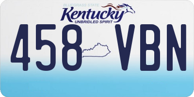 KY license plate 458VBN